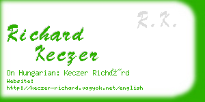 richard keczer business card